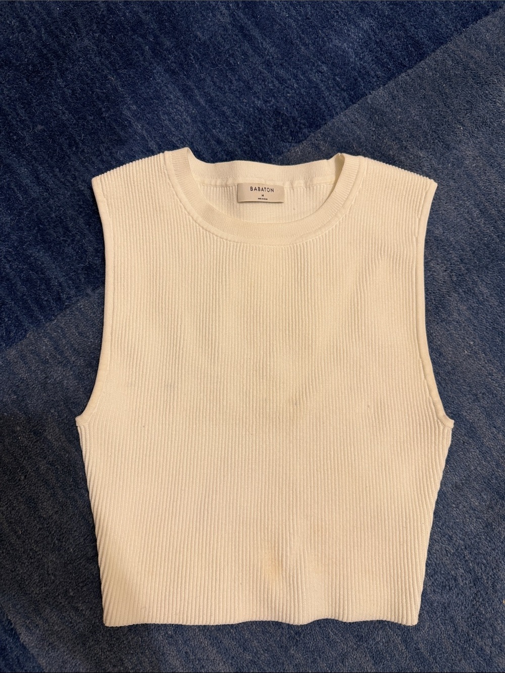Aritzia Babaton Ribbed Sleeveless Tank in White